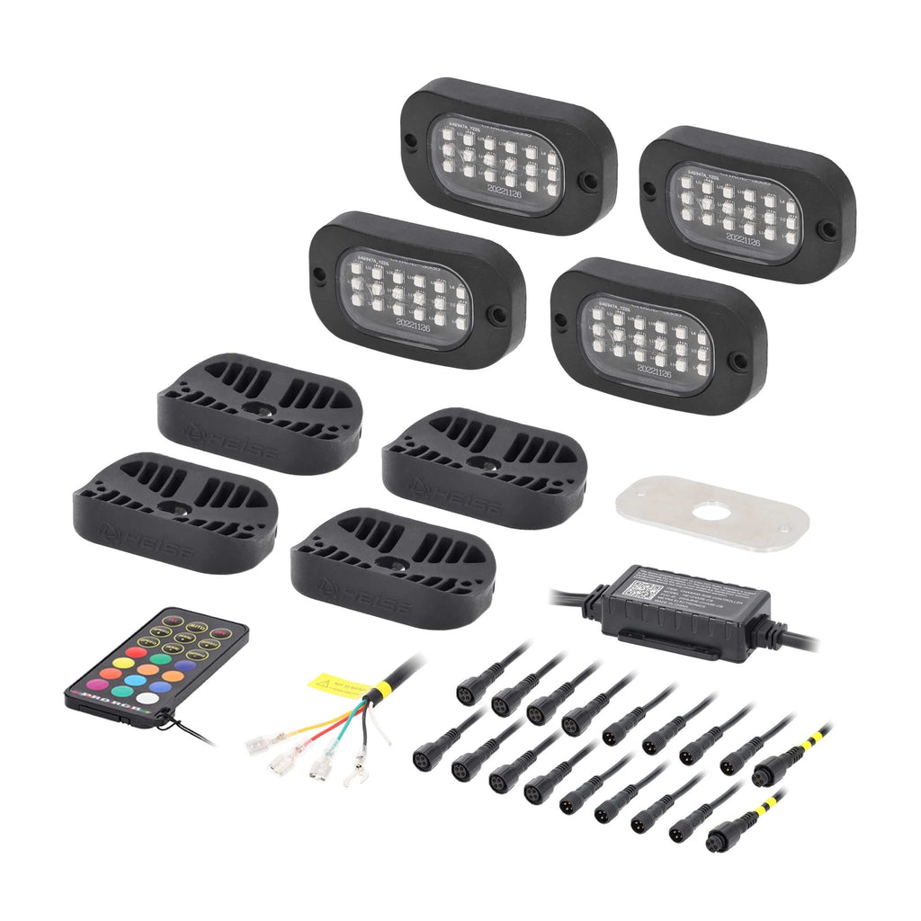 Heise HE-CHASE-K4 Chasing Wide Angle Rock Light Kit - 4 Pack