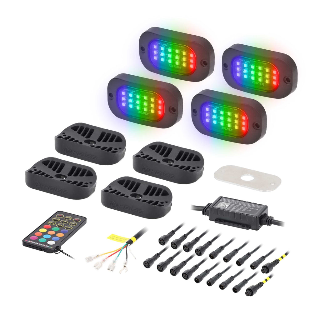 Heise HE-CHASE-K4 Chasing Wide Angle Rock Light Kit - 4 Pack