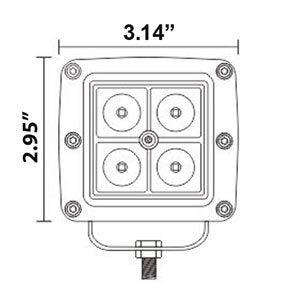 Heise HE-CL22PK Cube Flood Light - 3 Inch, 4 LED, 2-Pack
