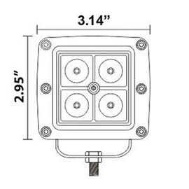 Heise HE-CL22PK Cube Flood Light - 3 Inch, 4 LED, 2-Pack