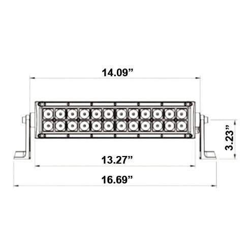 Heise HE-DR14 Dual Row Lightbar - 14 Inch, 24 LED