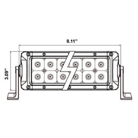 Heise HE-DRL8 Dual Row DRL Lightbar - 8 Inch, 12 LED