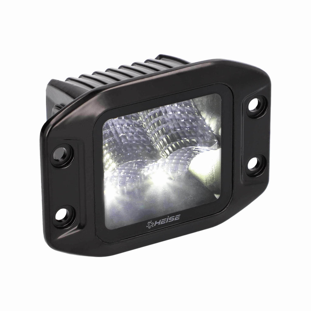 Heise HE-FMBCF Blackout Flush Mount 3.5" Cube 4 LED Light - Flood
