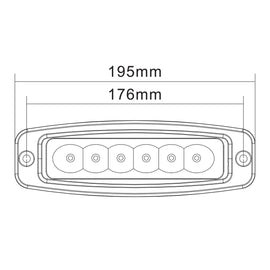 Heise HE-FMDL1 Single Row Flush Mount Driving Light - 6 LED