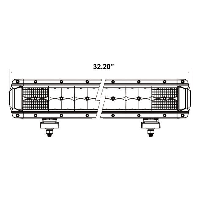 Heise HE-HDR32 Dual-Row High Output Lightbar - 32 Inch, 60 LED