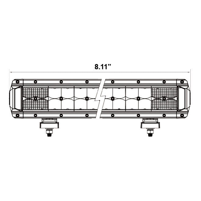 Heise HE-HDR8 Dual-Row High Output Lightbar - 8 Inch, 12 LED