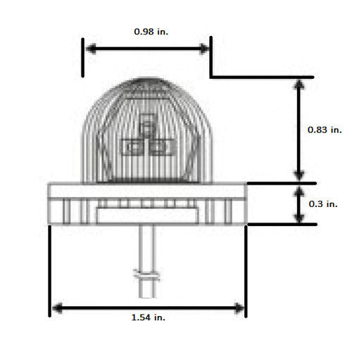 Heise Municipality HE-MUHSR-R Hidden Strobe Red Marker Lights - 1 Inch, 9 LED