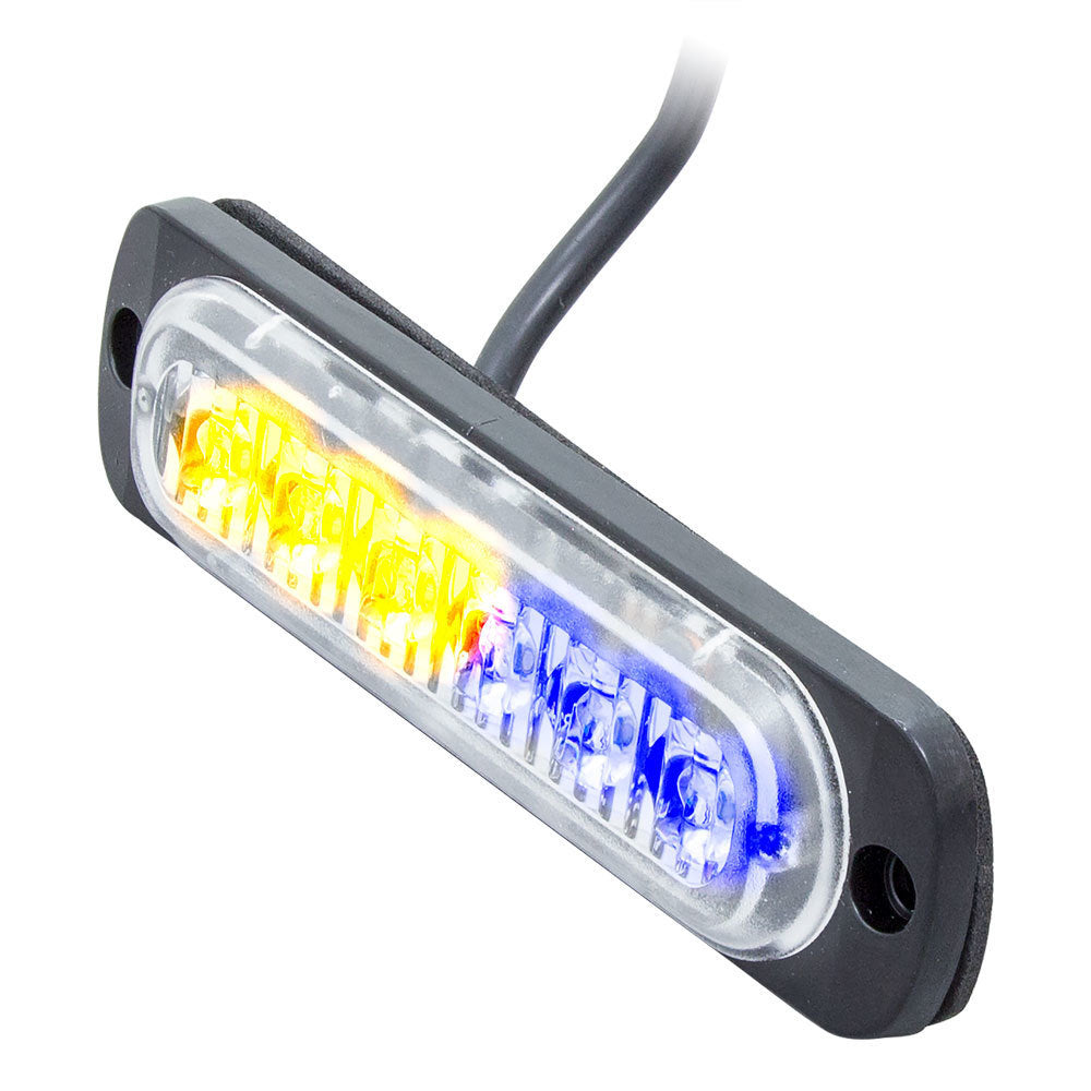 Heise Municipality HE-MULTE-6BA Bi-Color Blue/Amber Marker Lights - 4.4 Inch, 6 LED