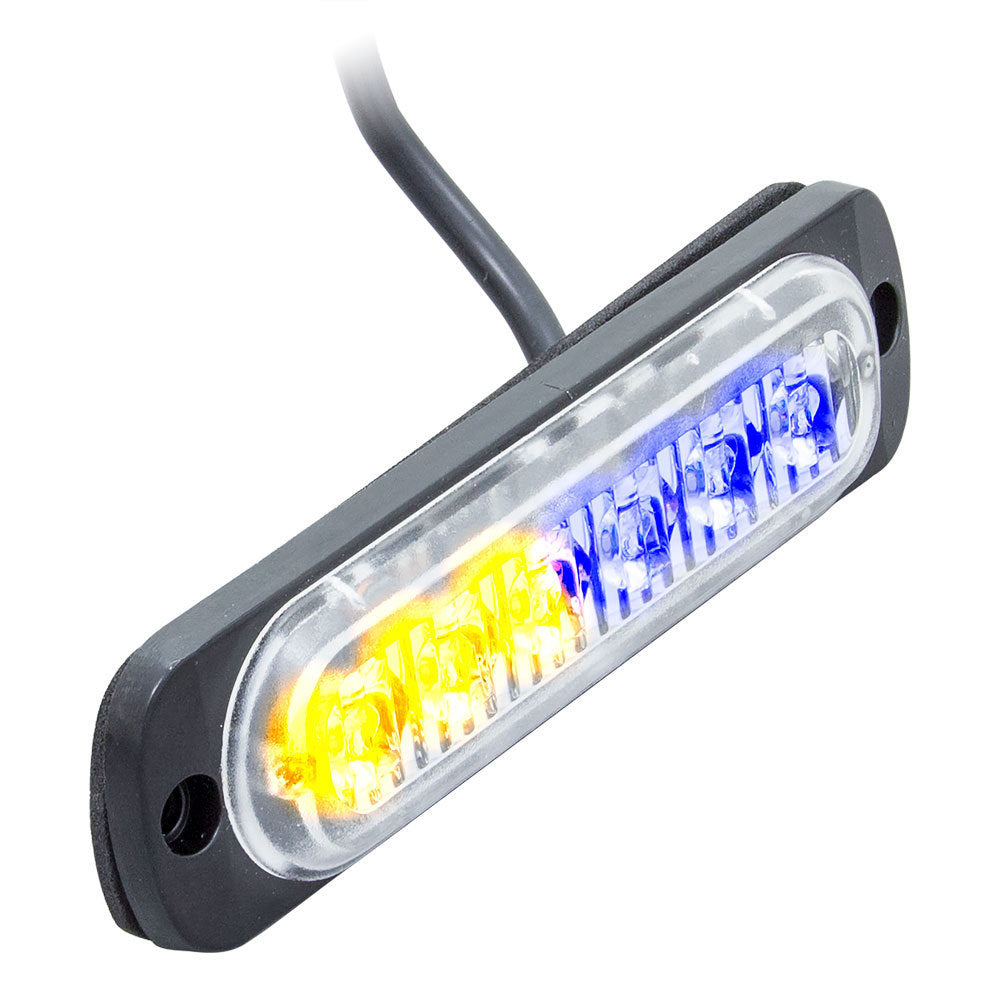 Heise Municipality HE-MULTE-6BA Bi-Color Blue/Amber Marker Lights - 4.4 Inch, 6 LED