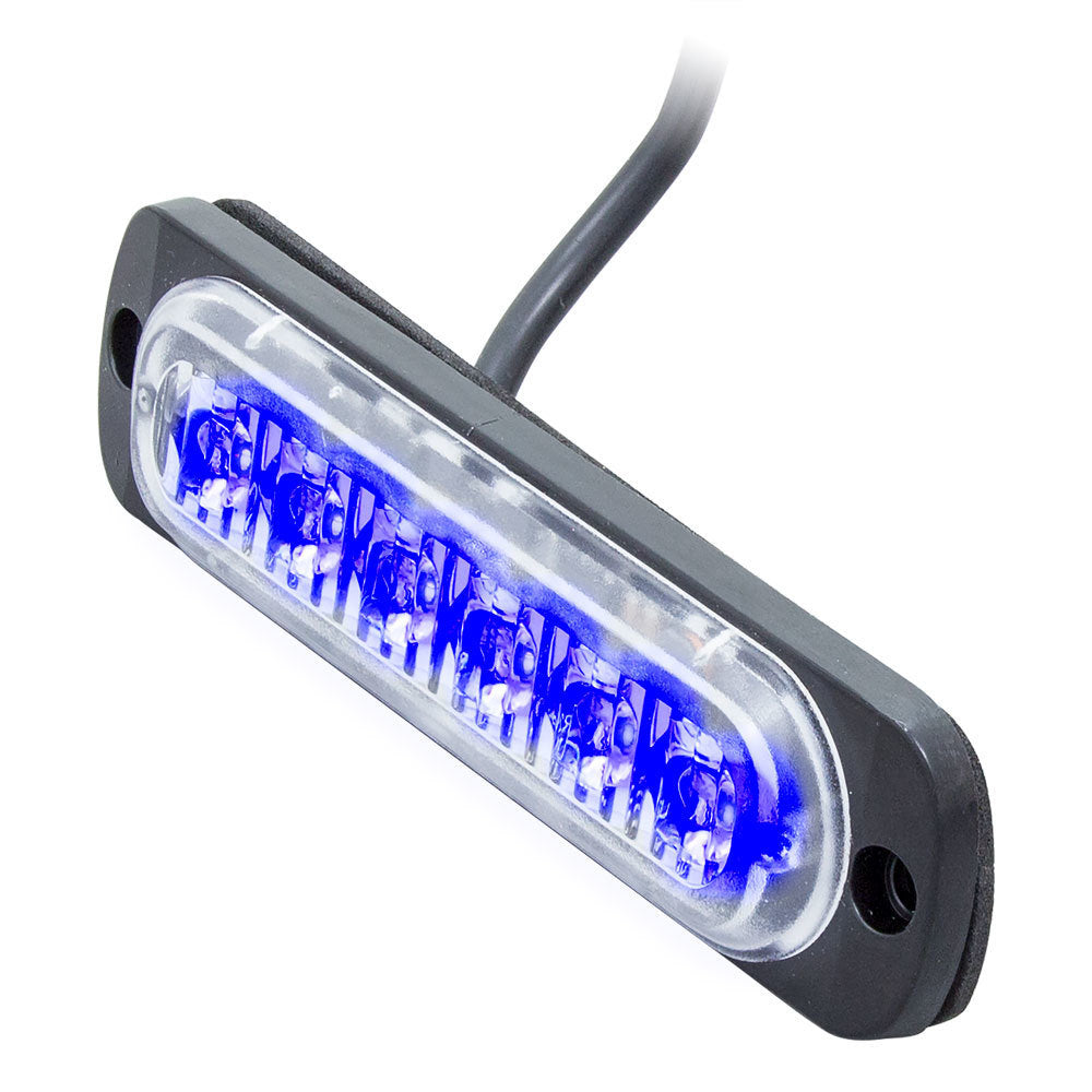 Heise Municipality HE-MULTE-6B Single Color Blue Lite Marker Lights - 4.4 Inch, 6 LED