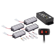 Load image into Gallery viewer, Heise Municipality HE-MUSTR-GRA Amber Grille Strobe Kit - 8 LED, 4-Pack