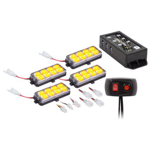 Load image into Gallery viewer, Heise Municipality HE-MUSTR-GRA Amber Grille Strobe Kit - 8 LED, 4-Pack