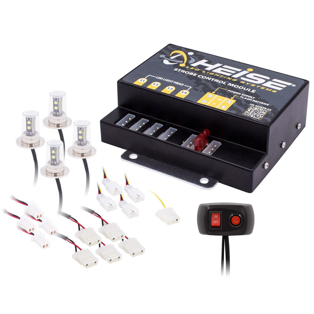 Heise Municipality HE-MUSTR-W White Strobe Kit - 8 LED, 4-Pack