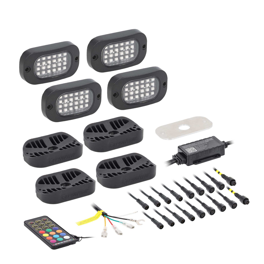 Heise HE-RGB-K4 RGB Wide Angle Rock Light Kit - 4 Pack