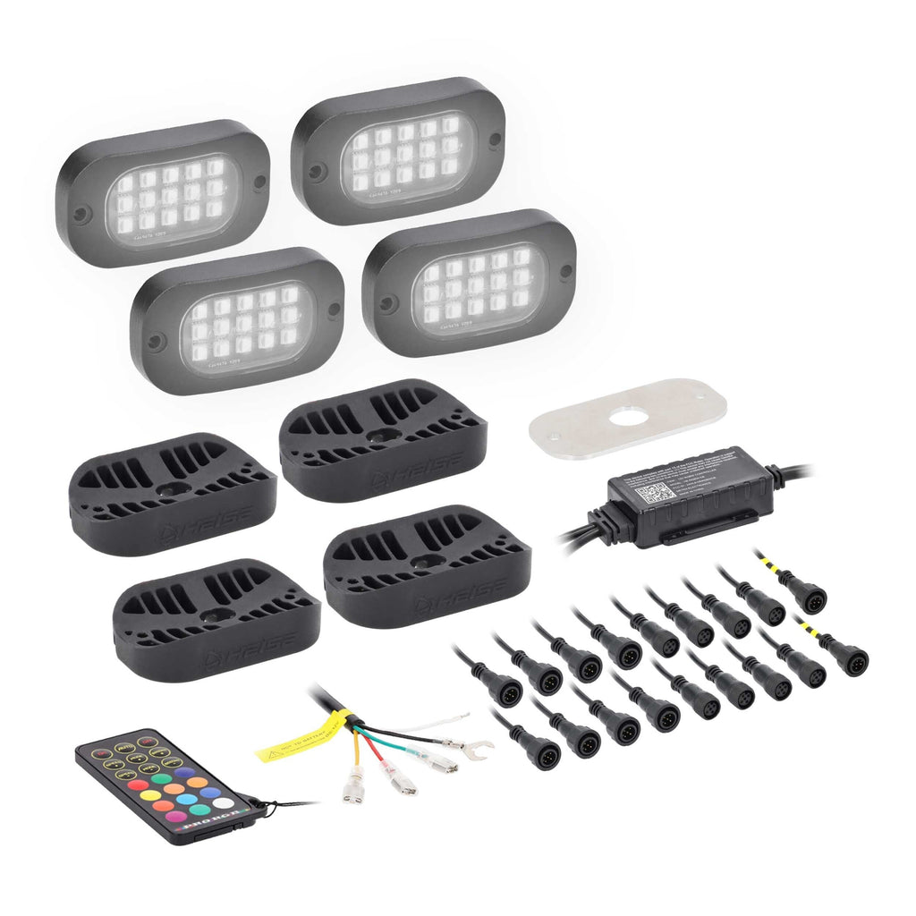 Heise HE-RGBW-K4 RGBW Wide Angle Rock Light Kit - 4 Pack