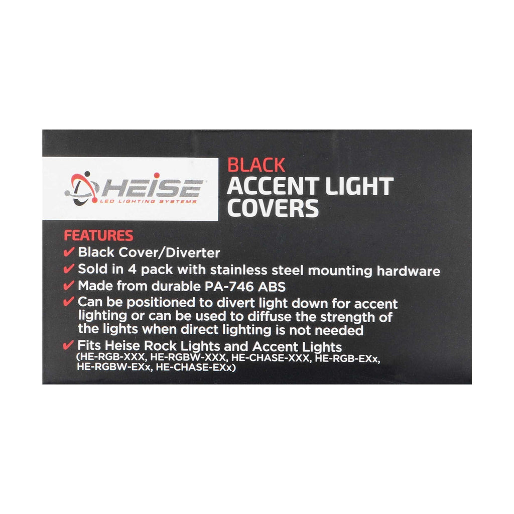 Heise HE-RLC-4B Rock Light Black Cover - 4 Pack