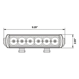 Heise HE-SL914 Single Row Slimline Lightbar - 9.25 Inch, 6 LED