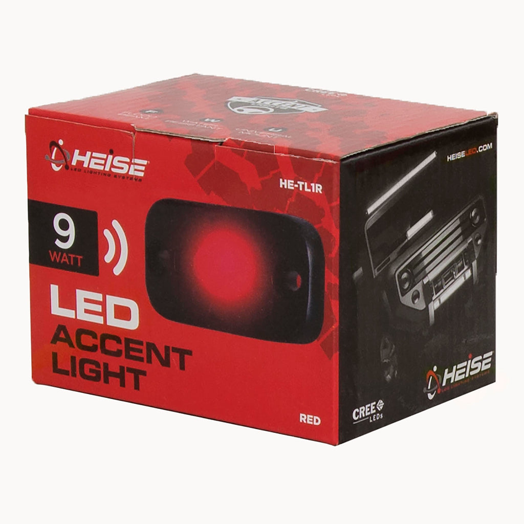 Heise HE-TL1R Red Auxiliary Lighting Pod - 1.5x3 Inch, 3 LED