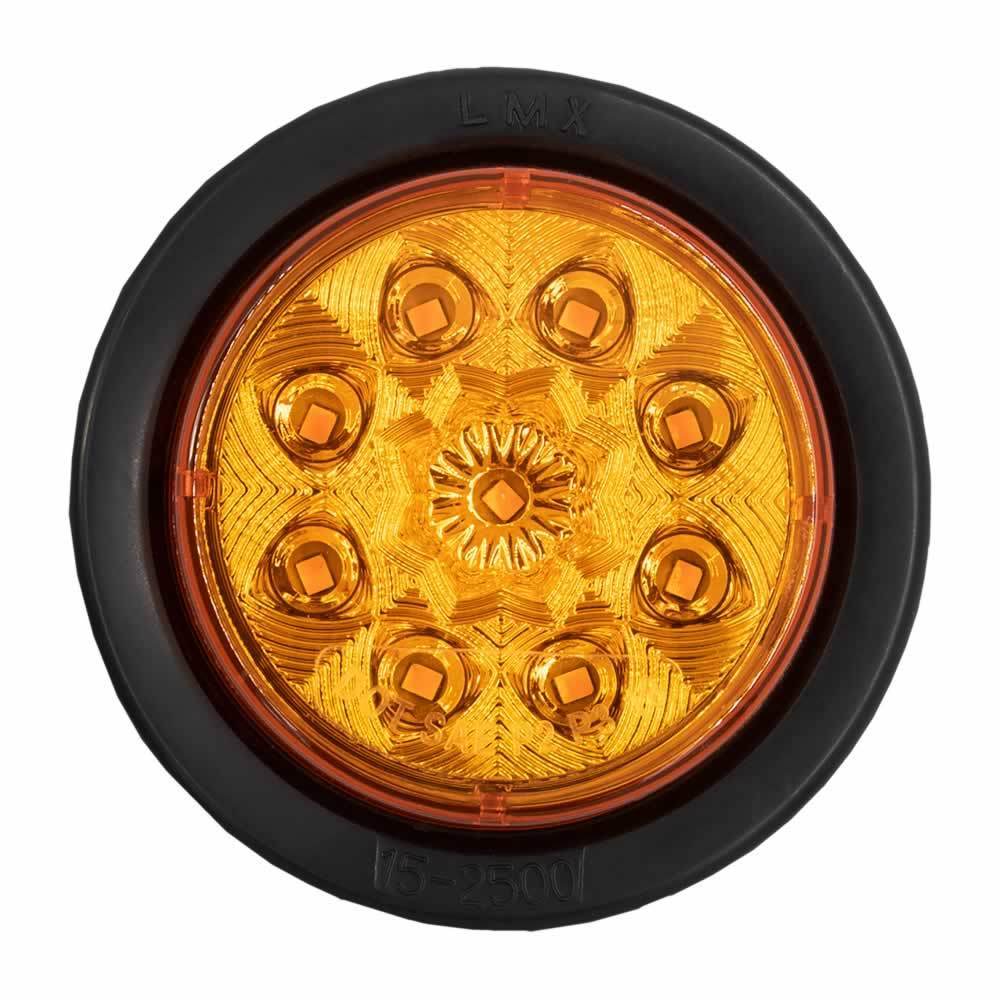 Heise Trailer HE-TR2502 Round Amber Marker/Clearance Light with Grommet - 2.5 Inch, 9 LED