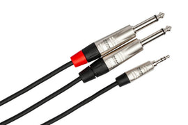 Hosa Pro HMP-006Y Stereo Breakout Cable - 3.5mm TRS Male to Dual 1/4-inch TS Male - 6 foot