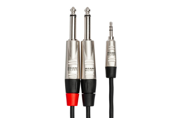 Hosa Pro HMP-010Y Stereo Breakout Cable 3.5mm TRS Male to Dual 1/4" TS Male 10 foot