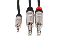 Load image into Gallery viewer, Hosa Pro HMP-006Y Stereo Breakout Cable - 3.5mm TRS Male to Dual 1/4-inch TS Male - 6 foot