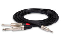 Load image into Gallery viewer, Hosa Pro HMP-003Y Stereo Breakout Cable - 3.5mm TRS Male to Dual 1/4-inch TS Male - 3 foot