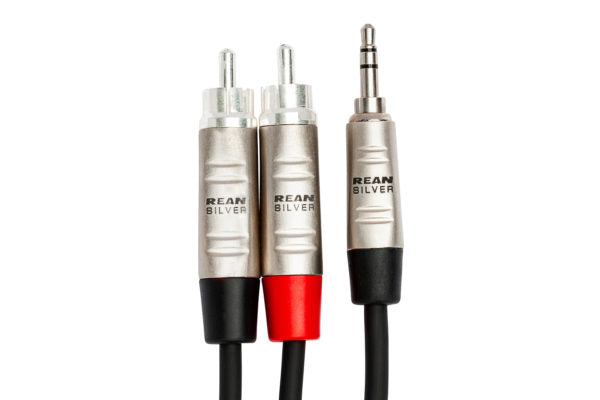 Hosa Pro HMR-003Y Stereo Breakout Cable 3.5mm TRS Male to Dual RCA Male 3 foot