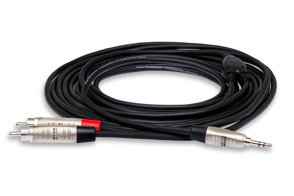 Hosa Pro HMR-003Y Stereo Breakout Cable 3.5mm TRS Male to Dual RCA Male 3 foot