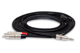 Hosa Pro HMR-010Y Stereo Breakout Cable - 3.5mm TRS Male to Dual RCA Male - 10 foot