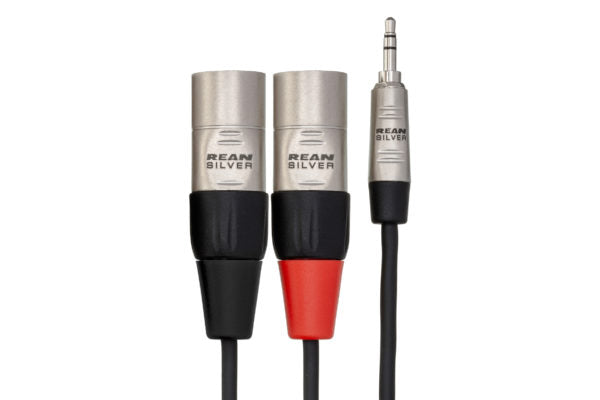 Hosa Pro HMX-010Y Stereo Breakout Cable 3.5mm TRS Male to Dual XLR Male 10 foot