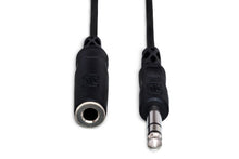 Load image into Gallery viewer, Hosa HPE-325C 1/4" TRS Female to 1/4" TRS Male Coiled Headphone Extension Cable 25 foot