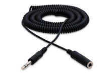 Load image into Gallery viewer, Hosa HPE-325C 1/4" TRS Female to 1/4" TRS Male Coiled Headphone Extension Cable 25 foot