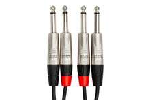 Load image into Gallery viewer, Hosa Pro HPP-010X2 Stereo Interconnect Cable Dual REAN 1/4" TS to Same 10 foot