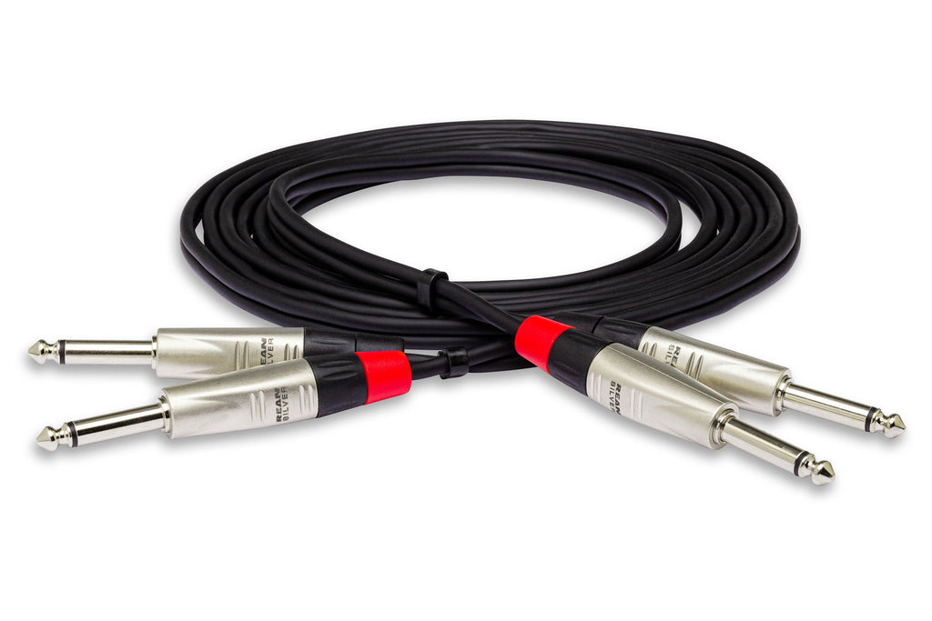Hosa Pro HPP-015X2 Stereo Interconnect Cable Dual REAN 1/4" TS to Same 15 foot