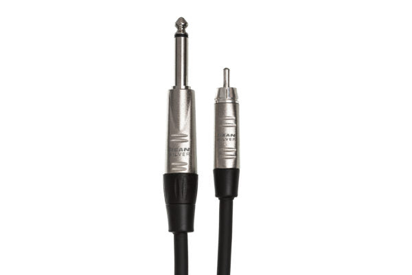 Hosa Pro HPR-003 Unbalanced Interconnect Cable - 1/4-inch TS Male to RCA Male - 3 foot