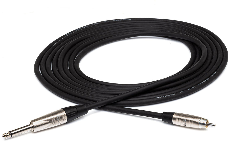 Hosa Pro HPR-010 Unbalanced Interconnect Cable - 1/4-inch TS Male to RCA Male - 10 foot