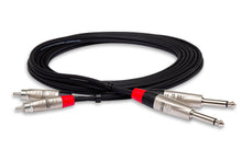 Charger l'image dans la galerie, Hosa Pro HPR-003X2 Stereo Interconnect Cable - Dual REAN 1/4-inch TS Male to RCA Male - 3 foot