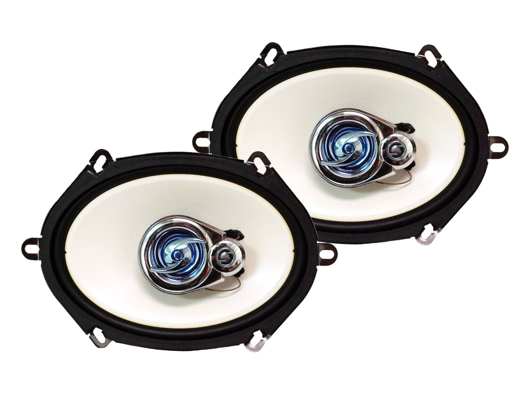 Absolute HQ573 5x7" 6x8" 3-Way 420W HQ Series Coaxial Car Speakers