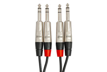 Load image into Gallery viewer, Hosa Pro HSS-001.5X2 Stereo Interconnect Cable - Dual REAN 1/4-inch TRS Male to Dual REAN 1/4-inch TRS Male - 1.5 foot