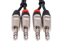 Load image into Gallery viewer, Hosa Pro HSS-001.5X2 Stereo Interconnect Cable - Dual REAN 1/4-inch TRS Male to Dual REAN 1/4-inch TRS Male - 1.5 foot