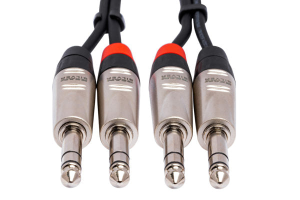 Hosa Pro HSS-010X2 Stereo Interconnect Cable - Dual REAN 1/4-inch TRS Male to Dual REAN 1/4-inch TRS Male - 10 foot