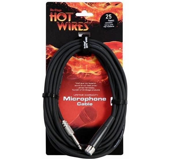 On-Stage MC12-25HZ Hi-Z Mic Cable (25', XLR-QTR)
