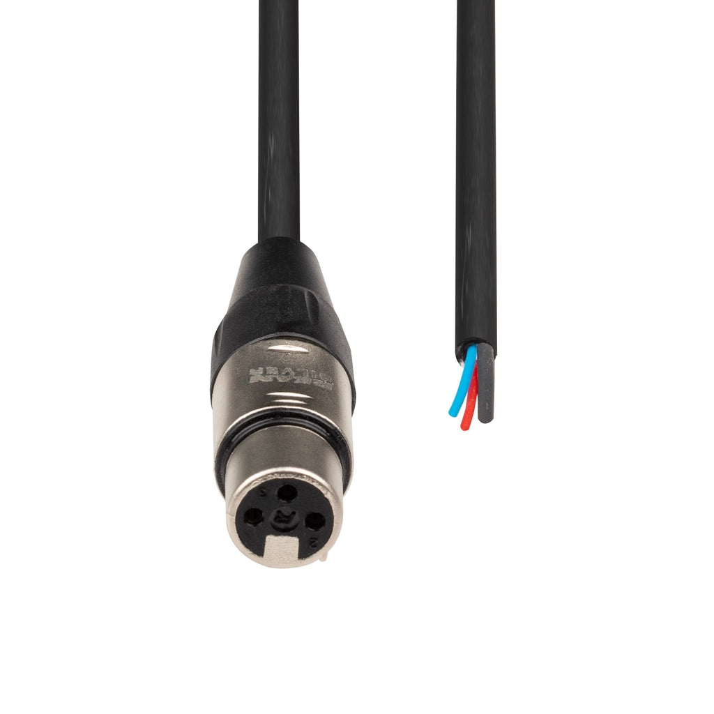 Hosa Pro HXFB-010-BULK Balanced Series Interconnect XLR3F to Blunt, 10'