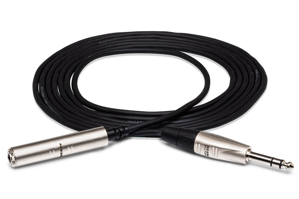Hosa Pro HXSS-025 Headphone Extension Cable REAN 1/4" TRS Female to 1/4" TRS Male 25 foot