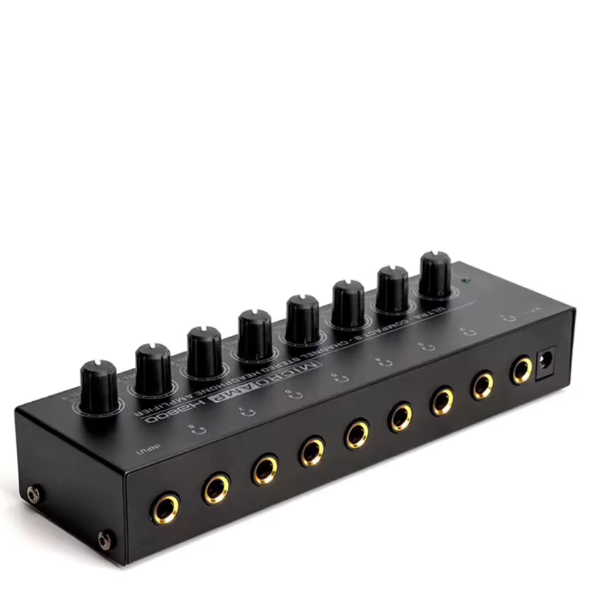 MR DJ Microamp HA800 Ultra-compact 8-channel stereo headphone amplifier