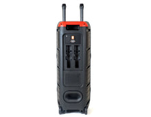 Load image into Gallery viewer, MR DJ HOLLYWOOD+ Dual 15" Rechargeable Portable Bluetooth Karaoke Speaker Party Flame Lights with 2 Wireless Microphone TWS USB FM Radio
