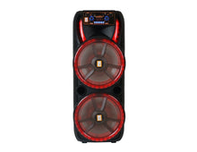 Load image into Gallery viewer, 2 MR DJ HOLLYWOOD+ Dual 15" Rechargeable Portable Bluetooth Karaoke Speaker Party Flame Lights with 2 Wireless Microphone TWS USB FM Radio