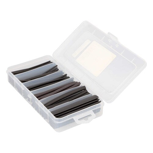 Install Bay IBHST160B Heat Shrink Tubing Kit - 160 Pc 4 in 2:1 Assorted - Black