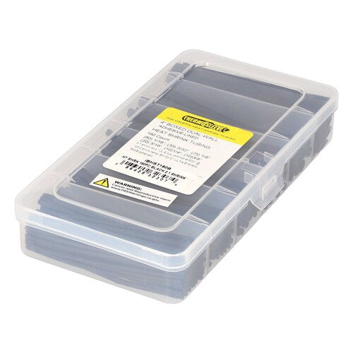 Install Bay IBHST160B Heat Shrink Tubing Kit - 160 Pc 4 in 2:1 Assorted - Black